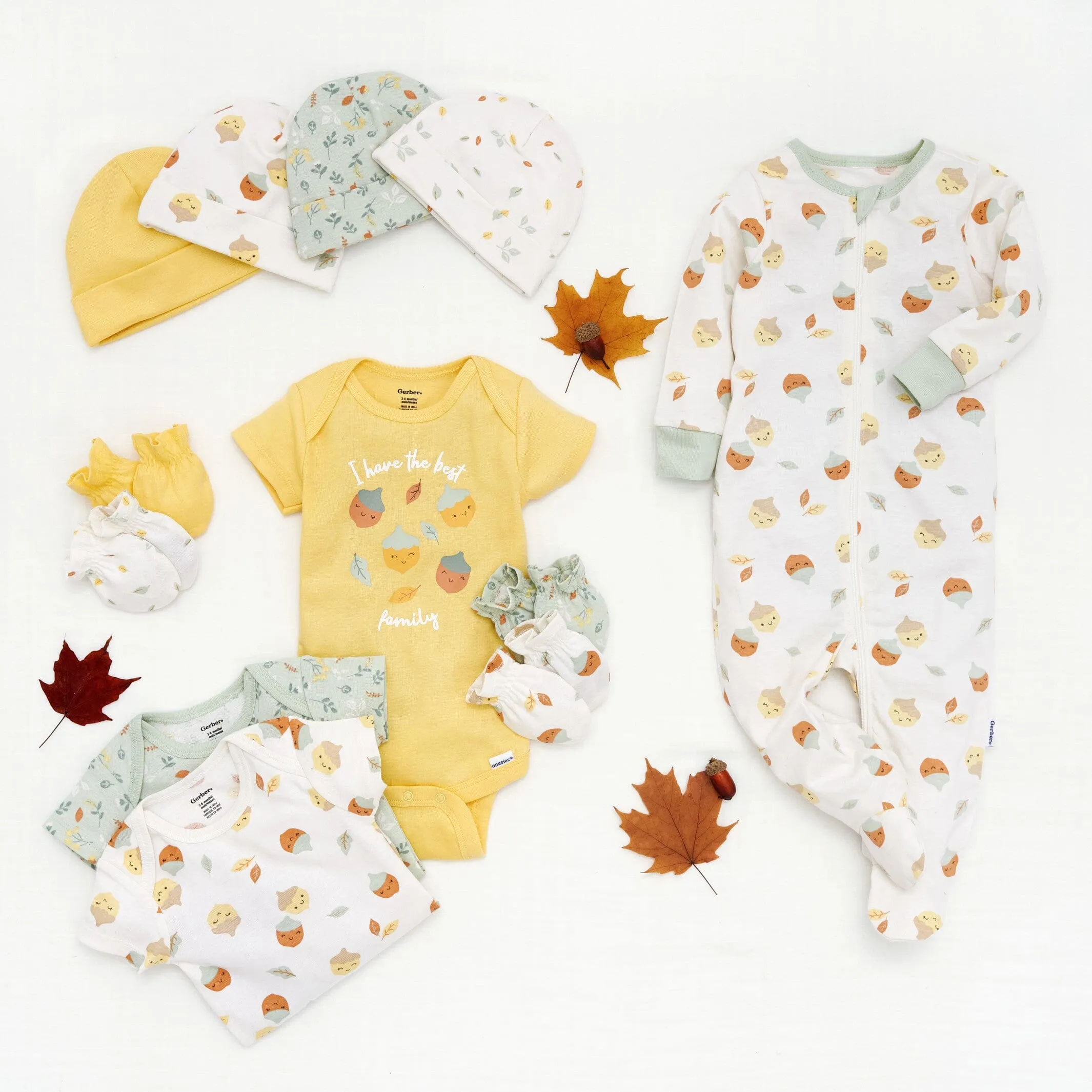 12-Piece Baby Girls Acorns Layette Bundle Gerber Childrenswea