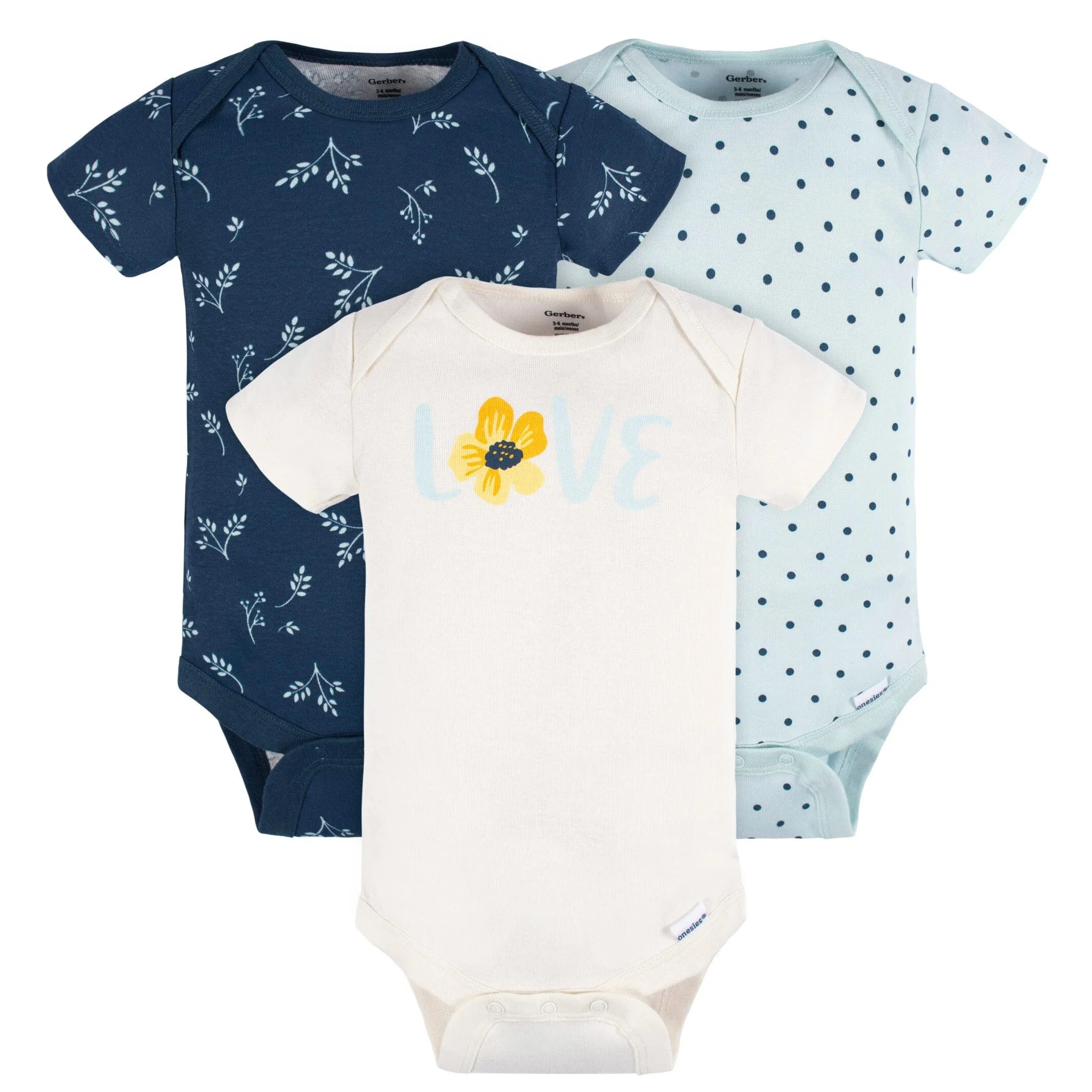 12-Piece Baby Girls Blue Flowers Layette Bundle Gerber Childrenswea