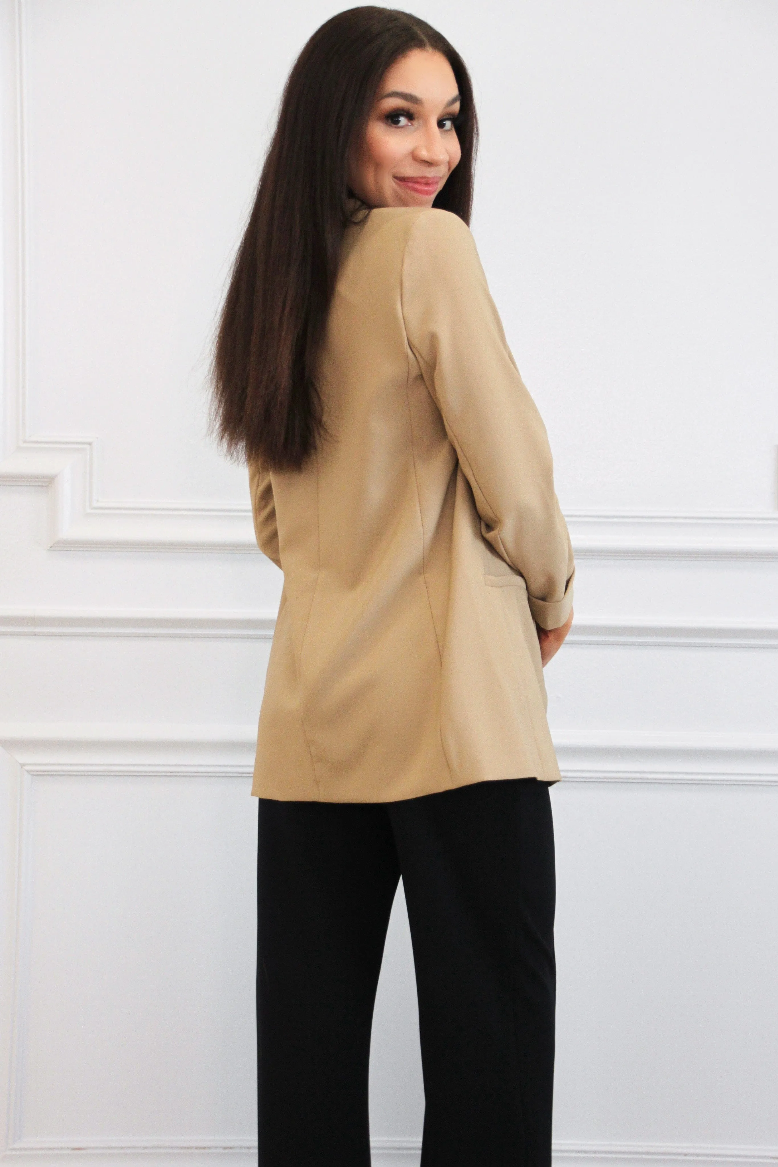 Back to Business Blazer: Taupe