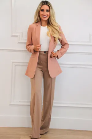 Back to Business Blazer: Wood Pink