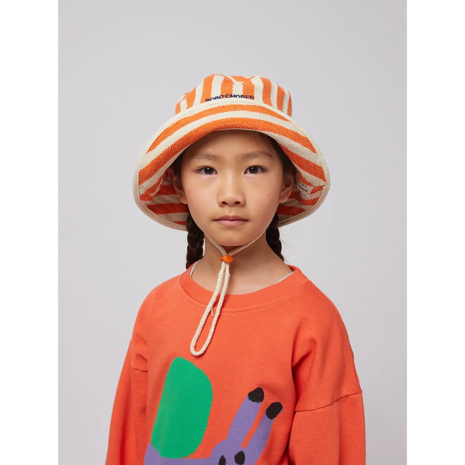 Bobo Choses Orange Striped Bucket Hat