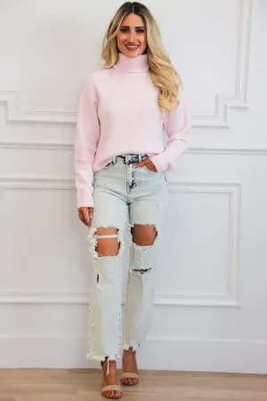 Charlie Turtleneck Sweater: Light Pink