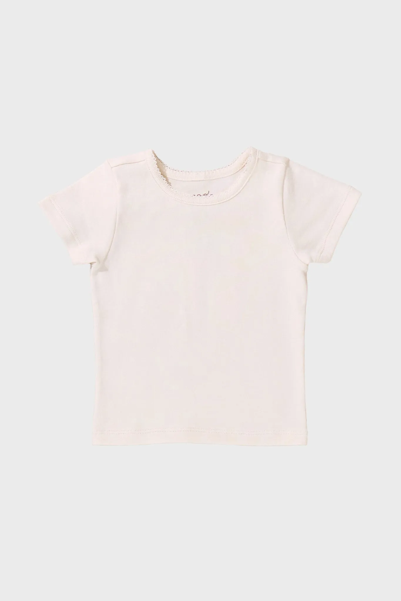 Cream Short Sleeve Seesaw Rib T-Shirt