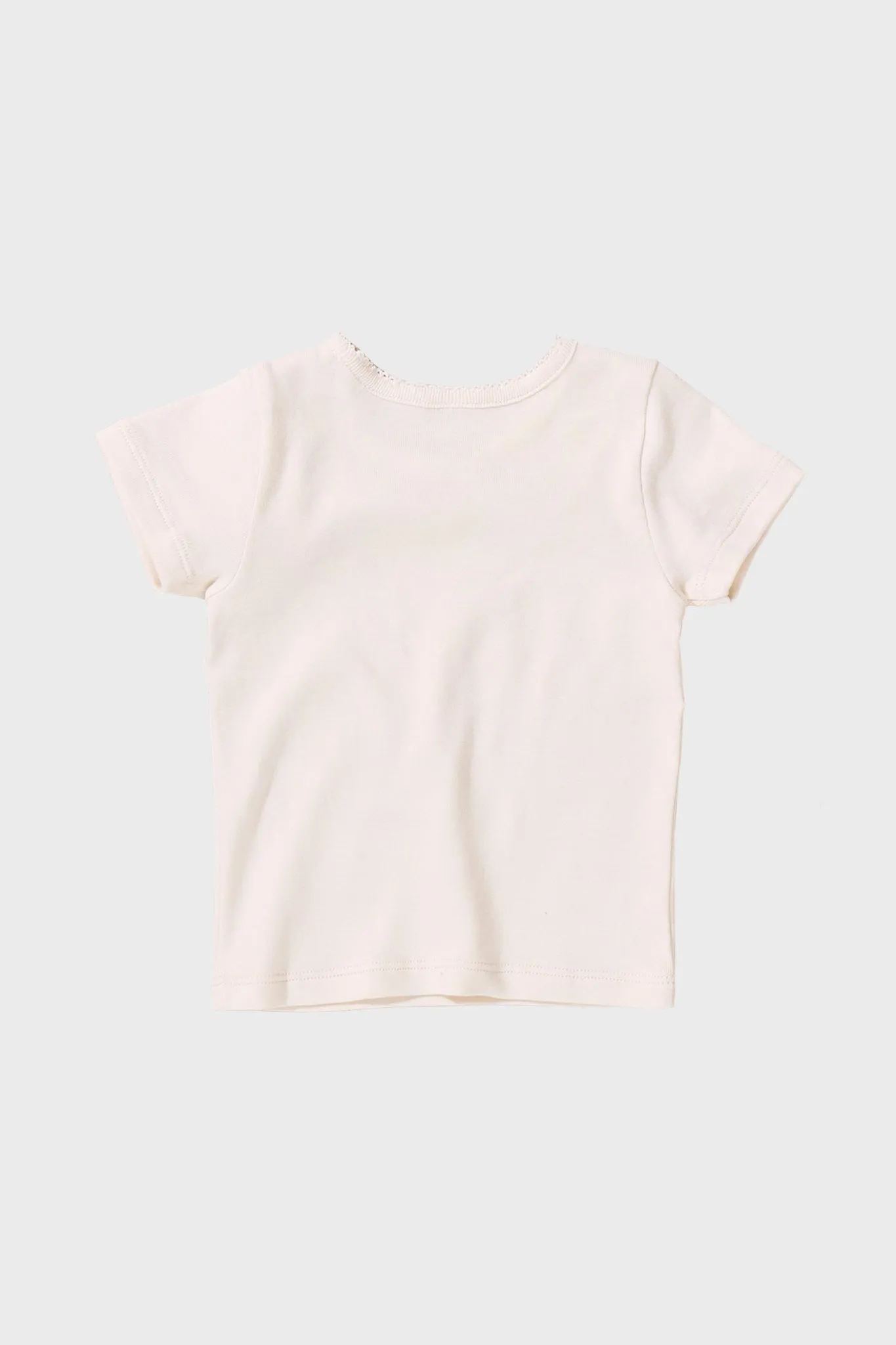 Cream Short Sleeve Seesaw Rib T-Shirt