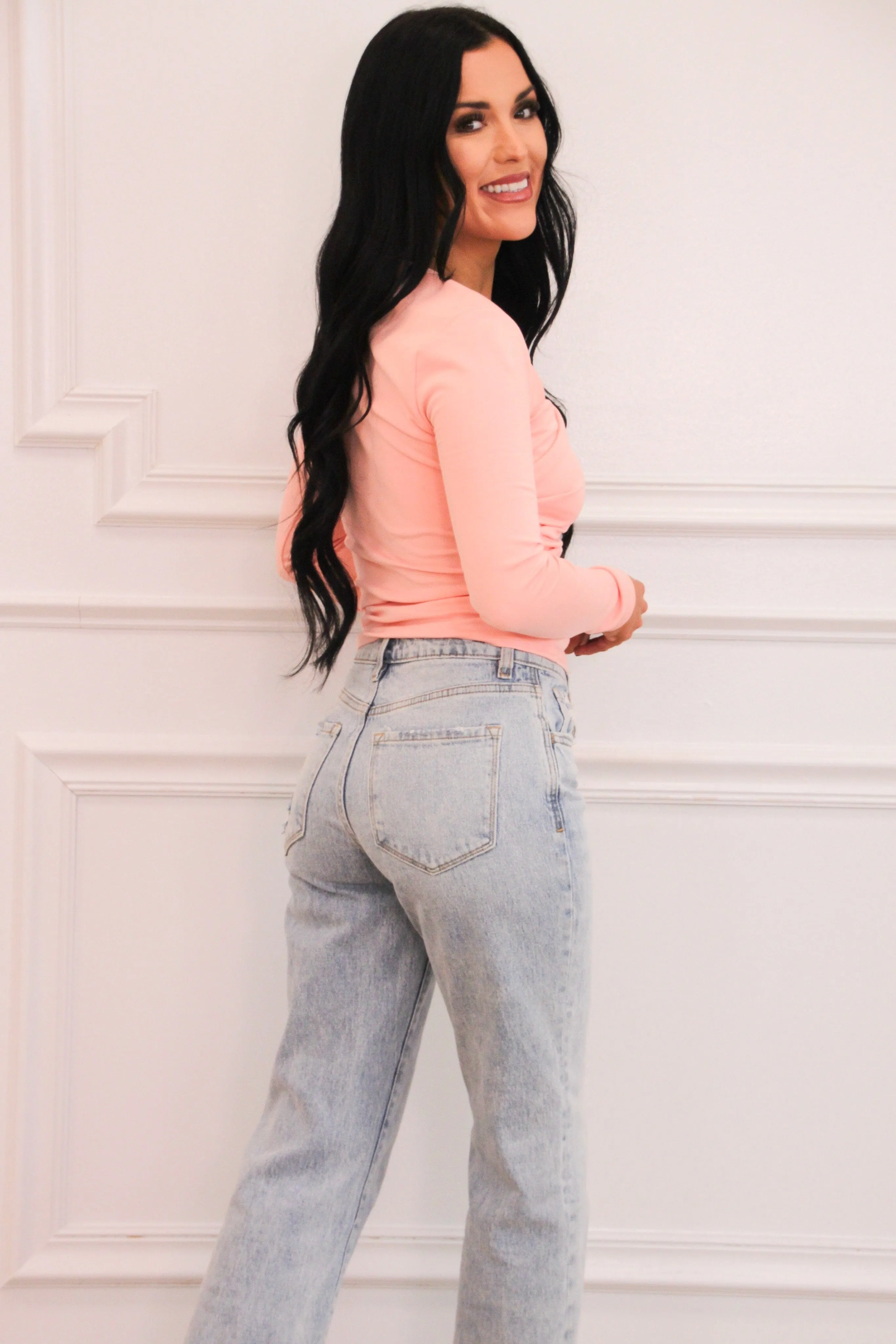 Elevated Basic Asymmetrical Gold Ring Top: Light Pink