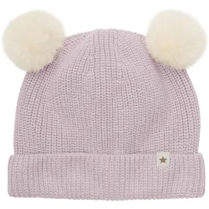 Huttelihut Cloud Gray Hat Knit w. Pompoms