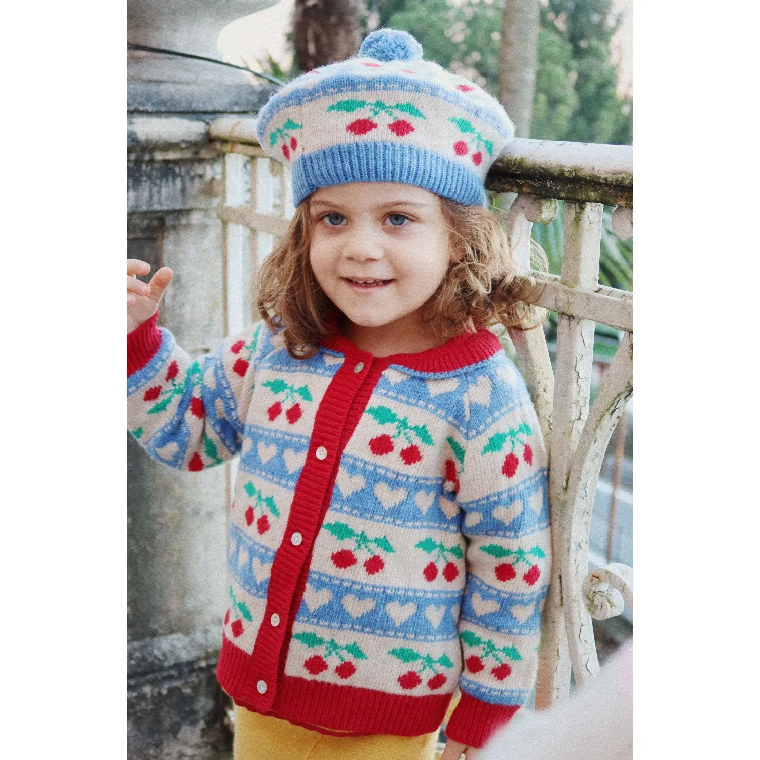 Konges Sljd Cherry Stripe Belou Knit Beret