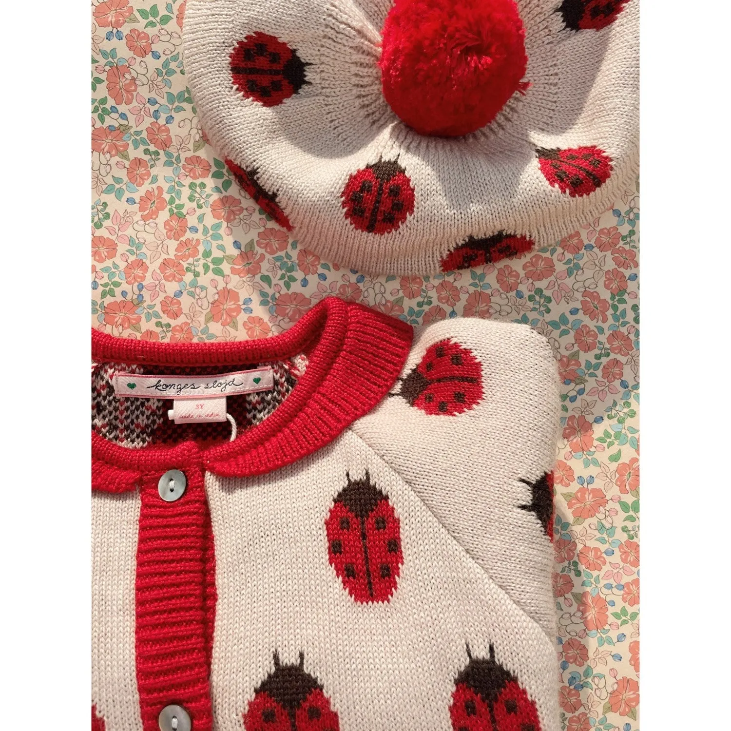Konges Sljd Ladybug Belou Knit Beret