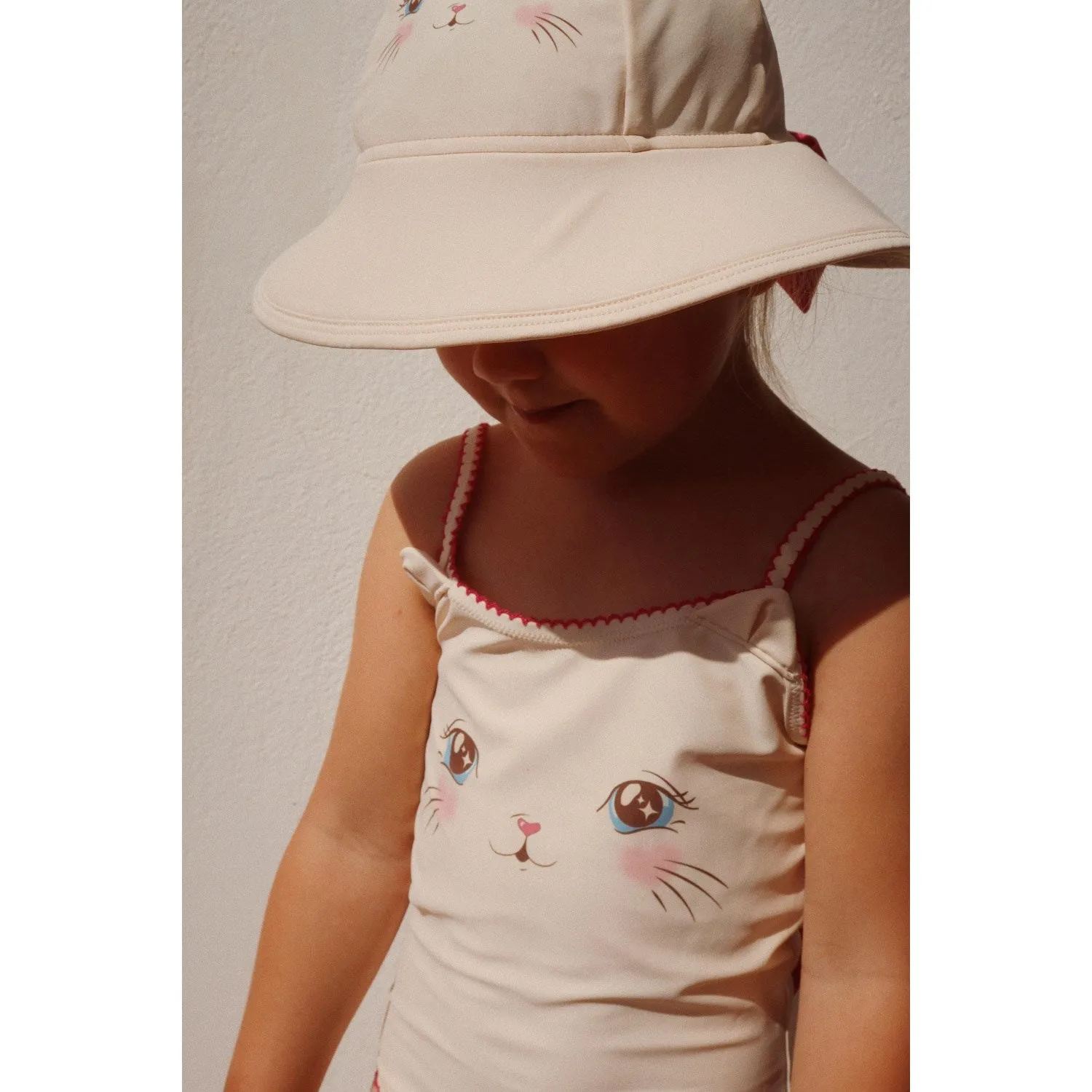 Konges Sljd Soft Pink Kitty Cat Sun hat Grs