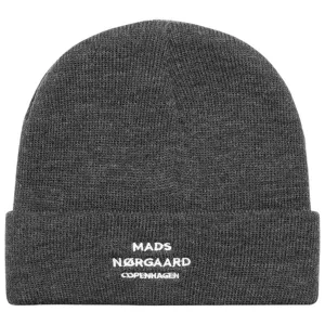 Mads Nrgaard Isak Logo Ambas Beanie Charcoal Melange