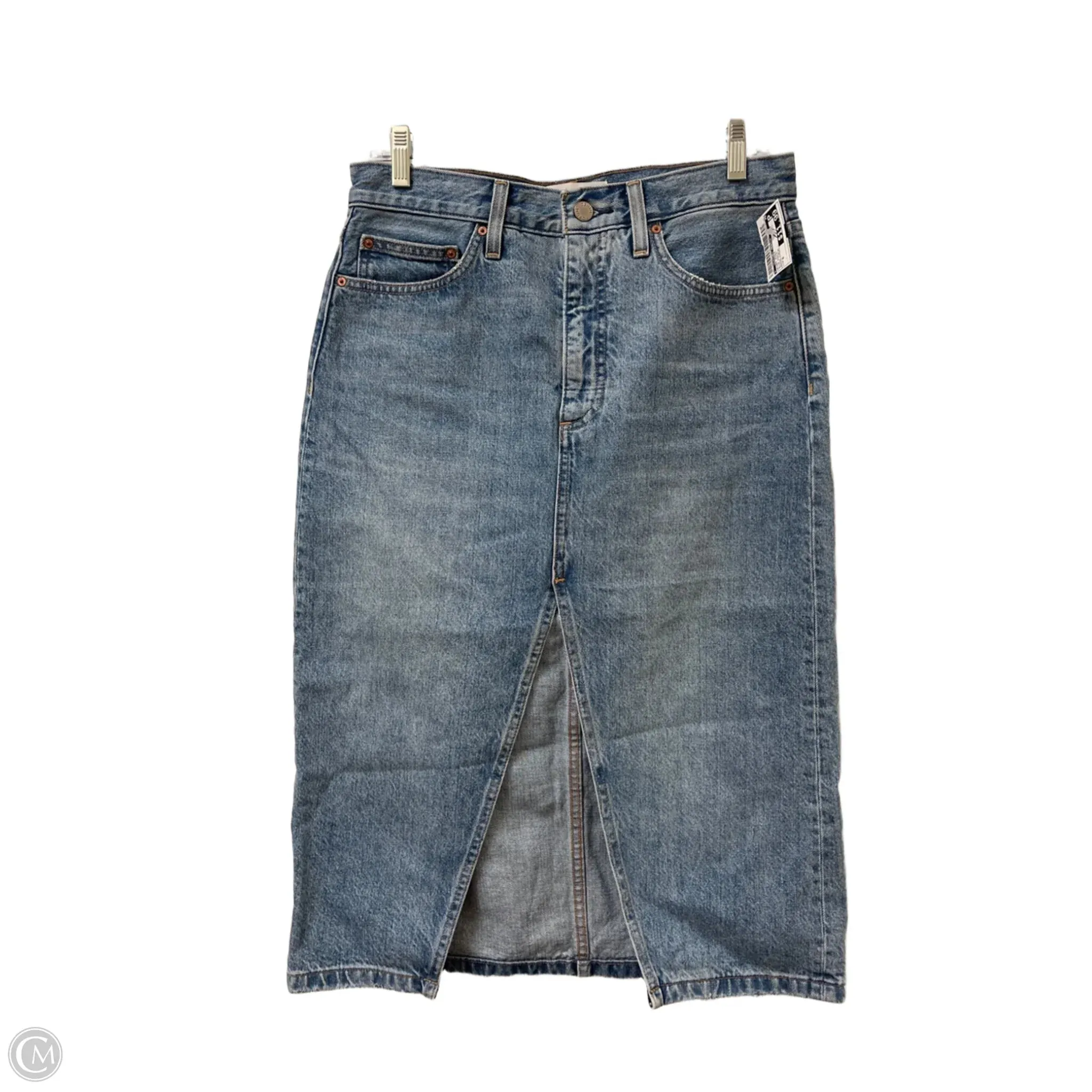 Skirt Midi By Clothes Mentor In Blue Denim, Size: 6