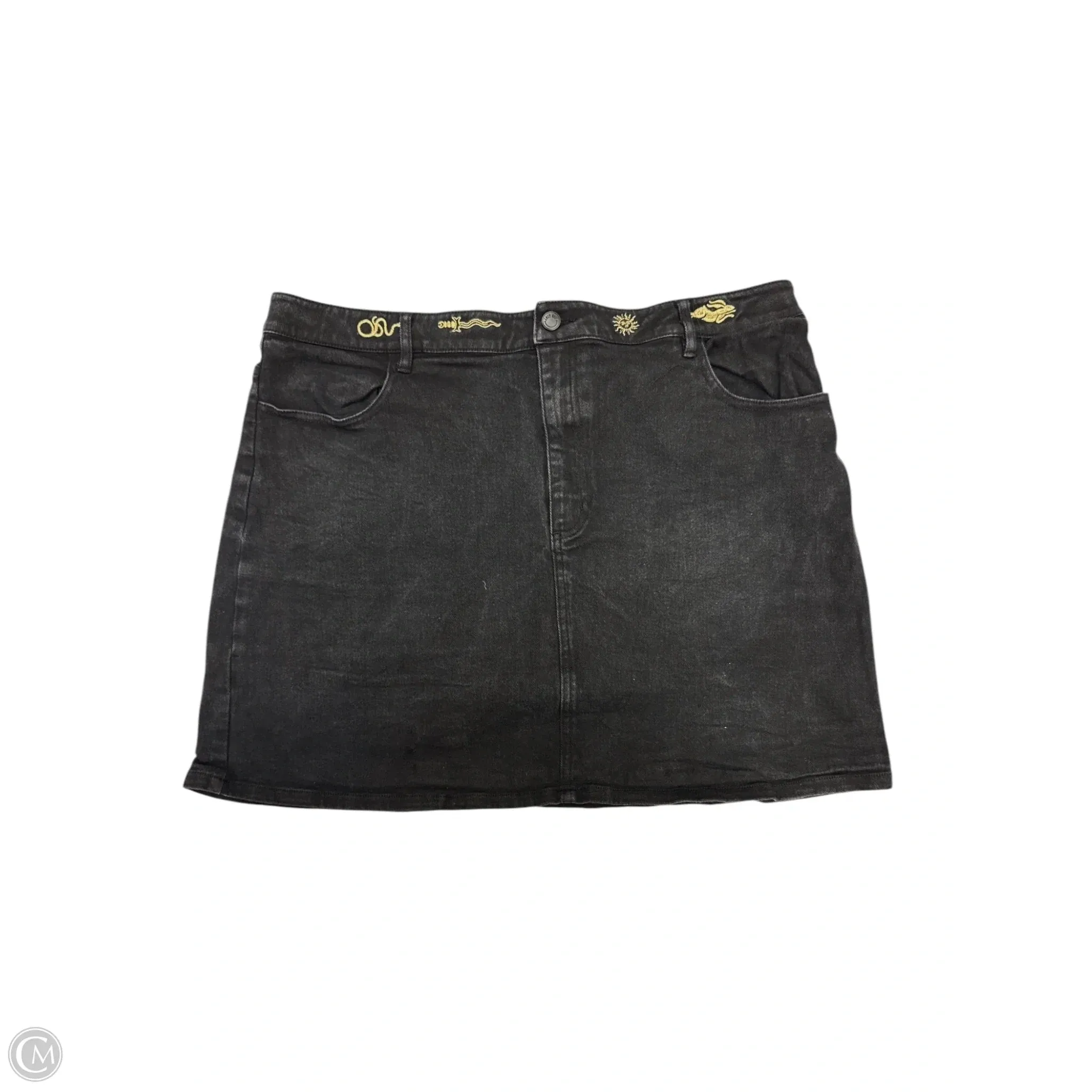 Skirt Mini & Short By Cmc In Black Denim, Size: 20