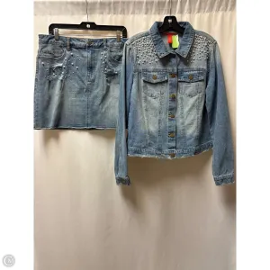 Skirt Set 2pc By Chelsea And Violet In Blue Denim, Size: L
