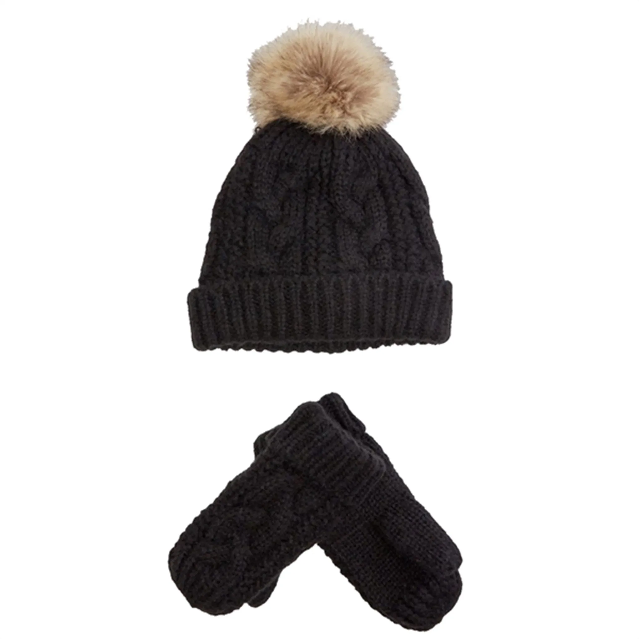 Sofie Schnoor Black Beanie Set