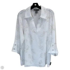 Top 3/4 Sleeve By Clothes Mentor In White, Size: 1x
