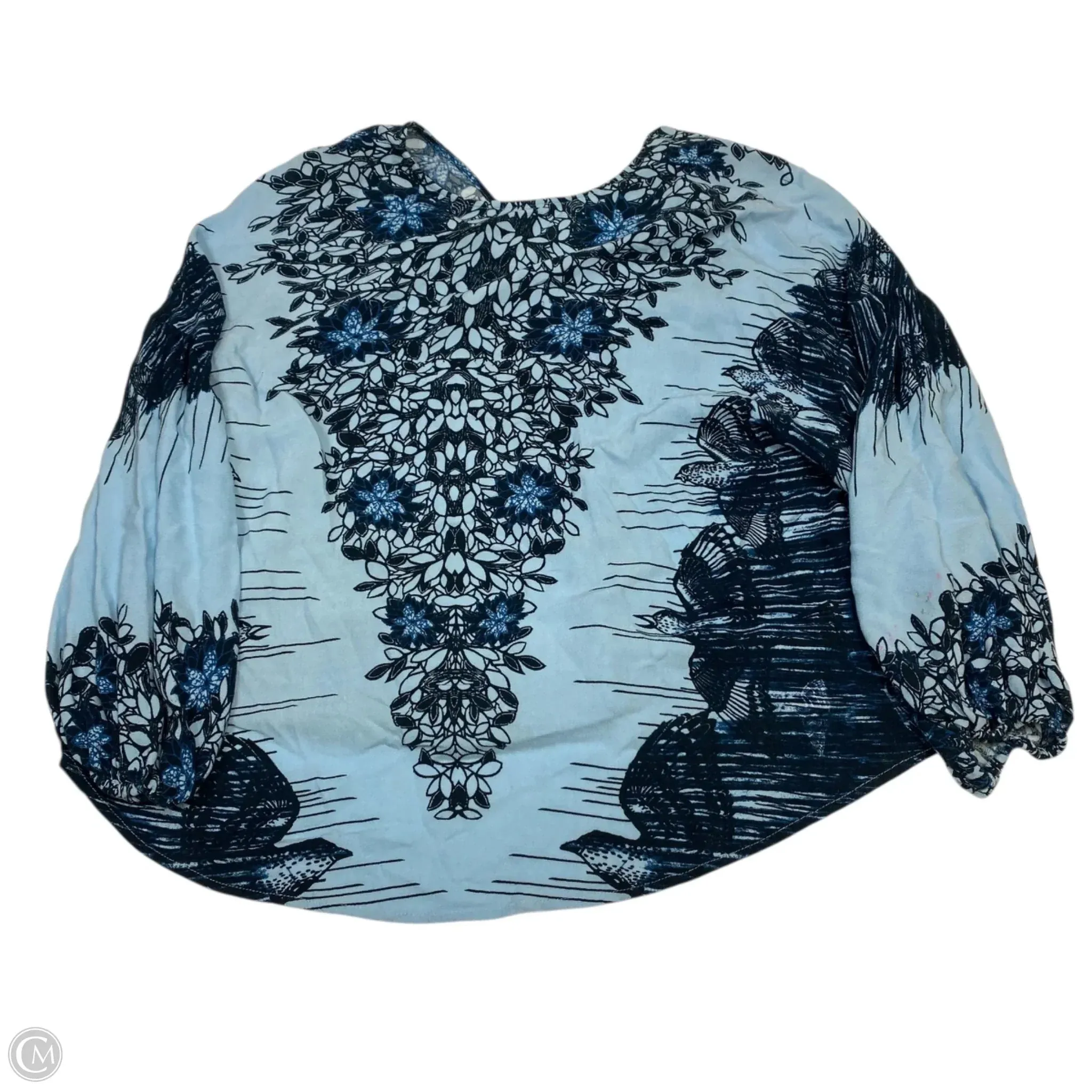 Top 3/4 Sleeve By Free People In Blue, Size: S