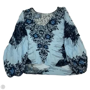 Top 3/4 Sleeve By Free People In Blue, Size: S