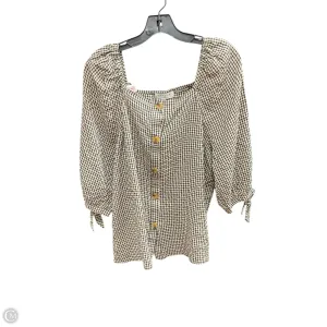 Top 3/4 Sleeve By Hayden La In Plaid Pattern, Size: L