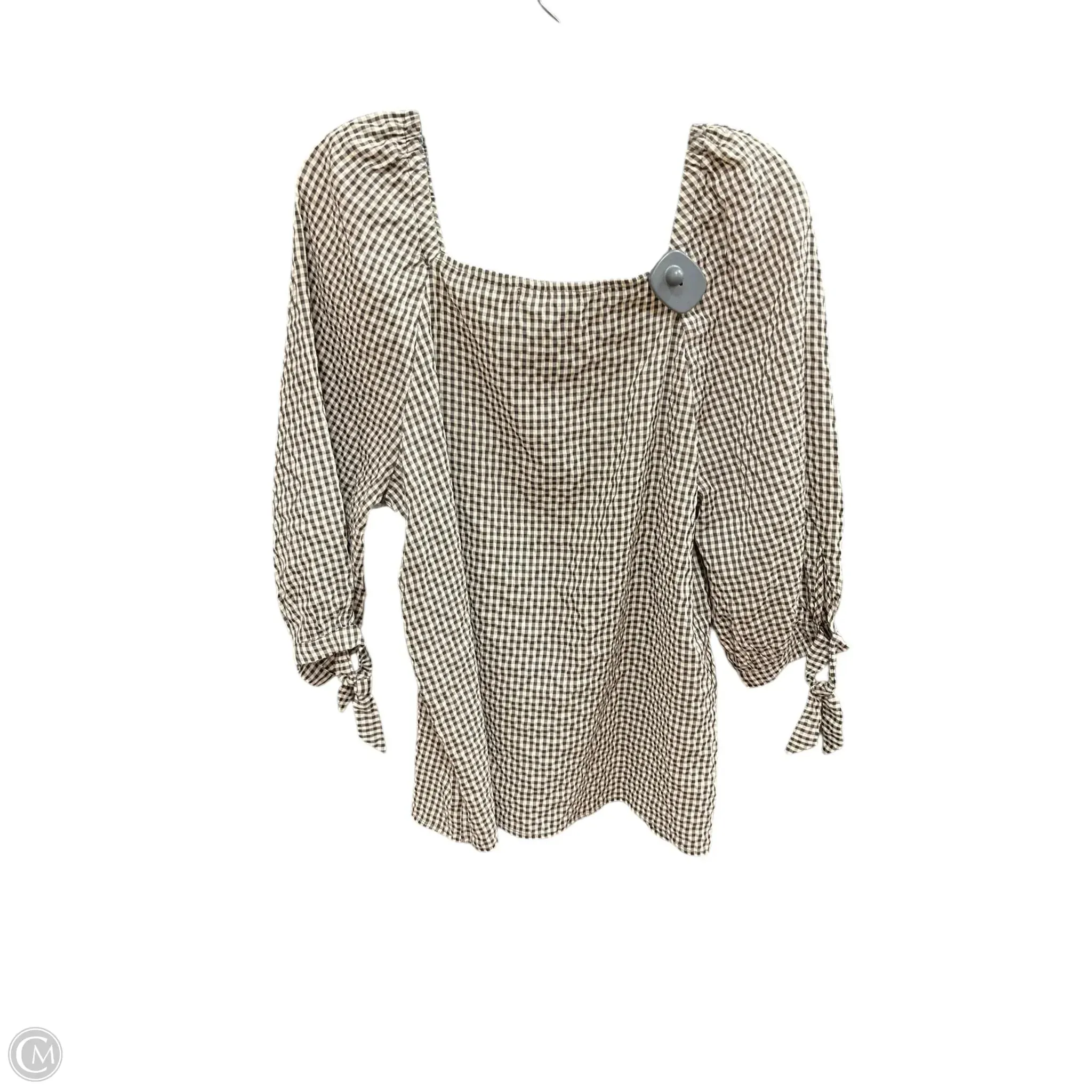 Top 3/4 Sleeve By Hayden La In Plaid Pattern, Size: L