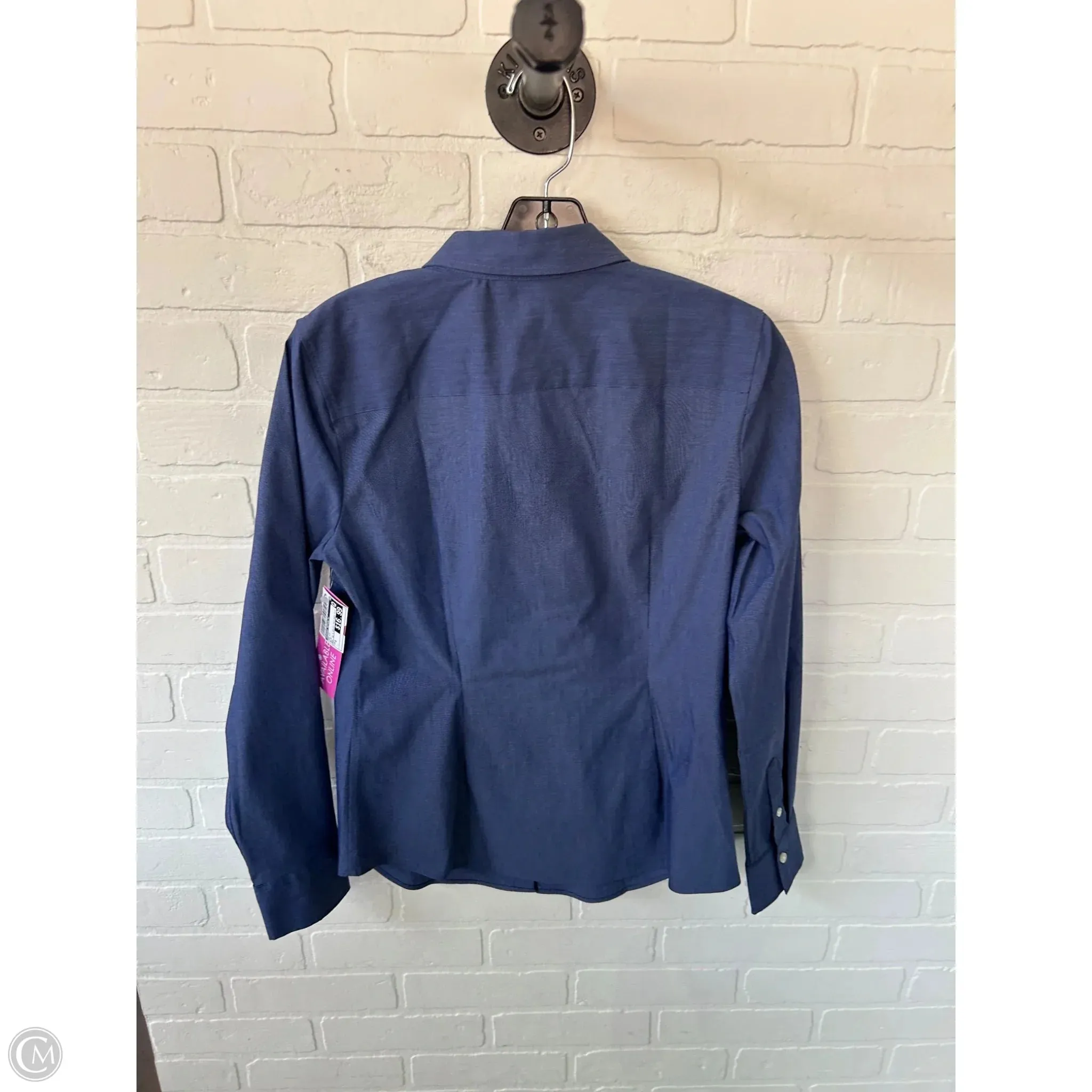 Top Long Sleeve By Banana Republic In Blue, Size: S