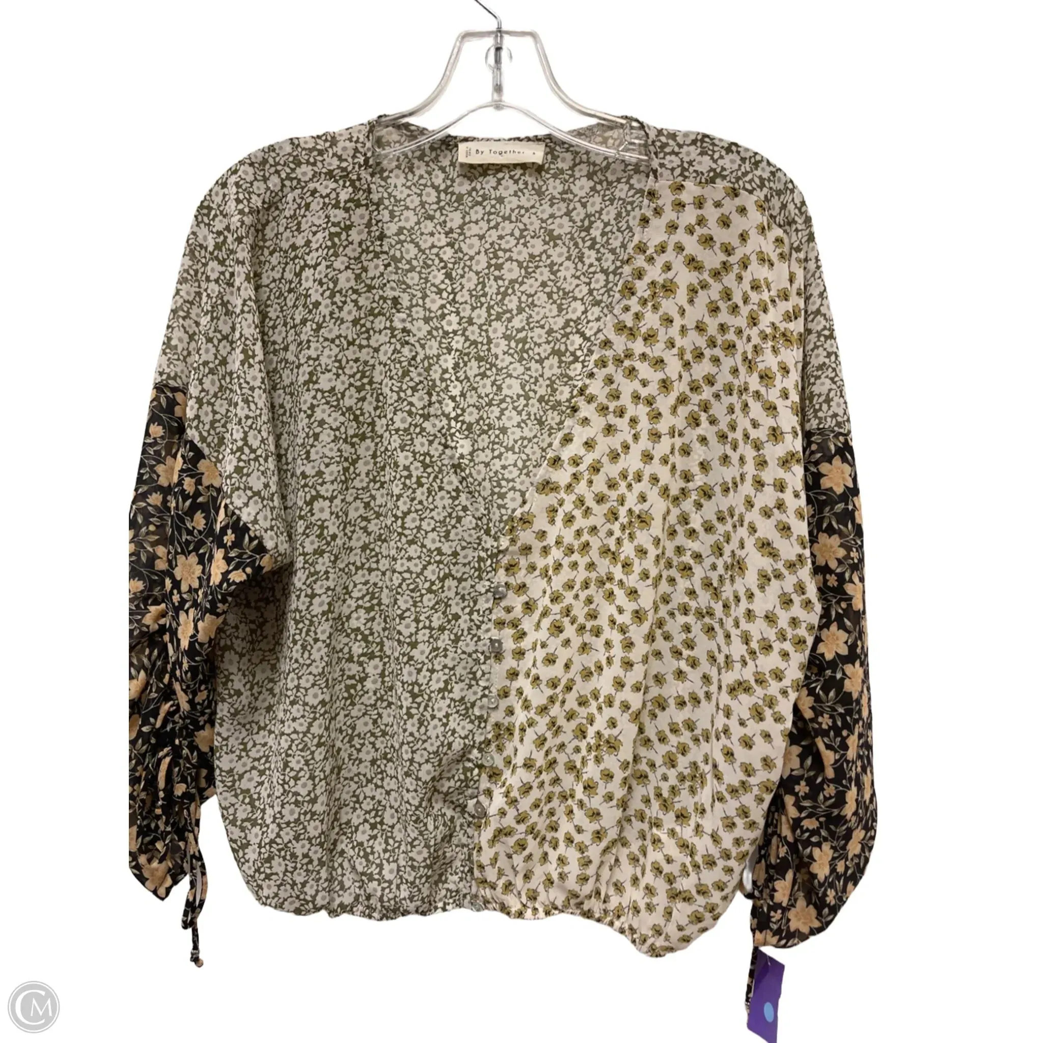 Top Long Sleeve By By Together In Floral Print, Size: S