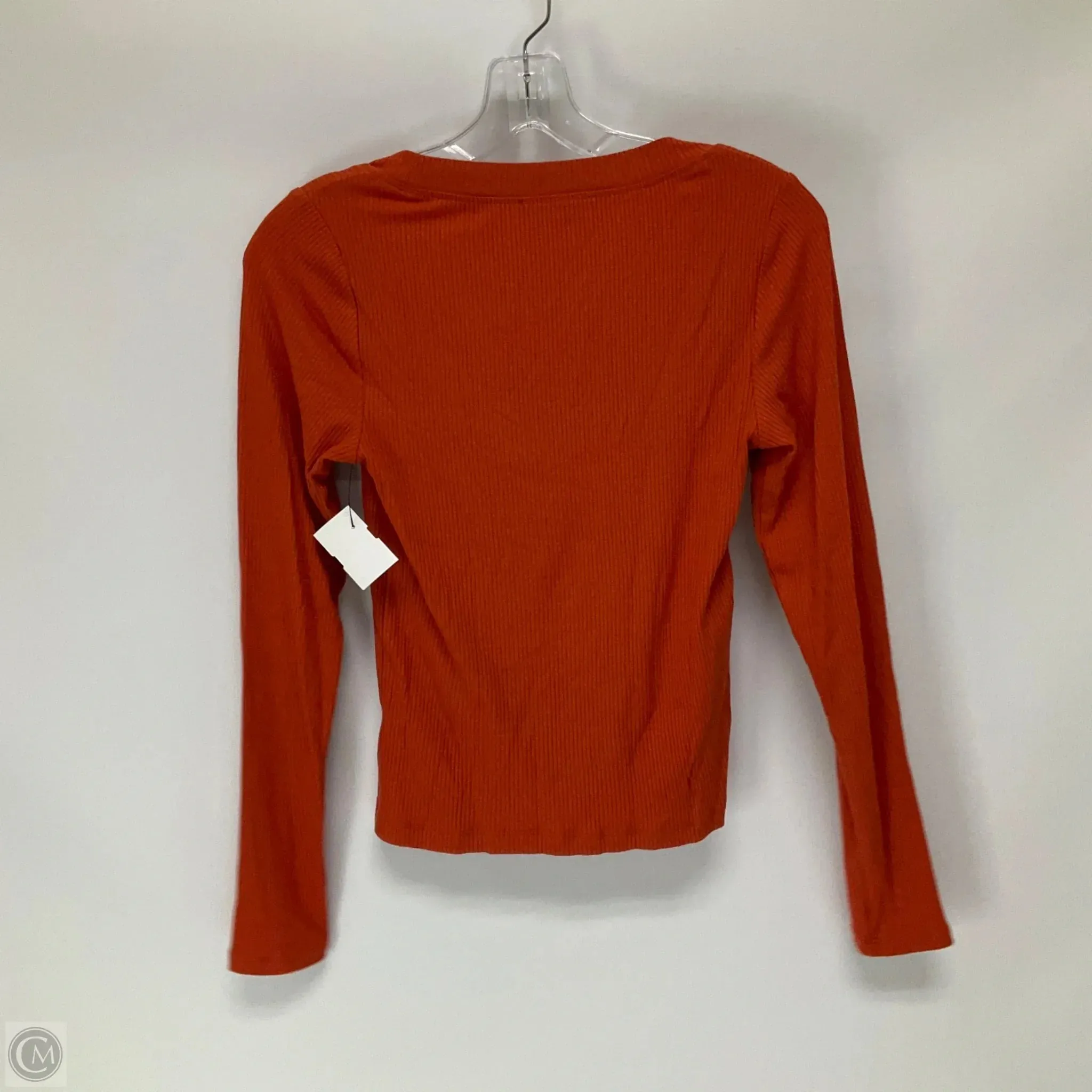 Top Long Sleeve By Cmb In Orange, Size: M