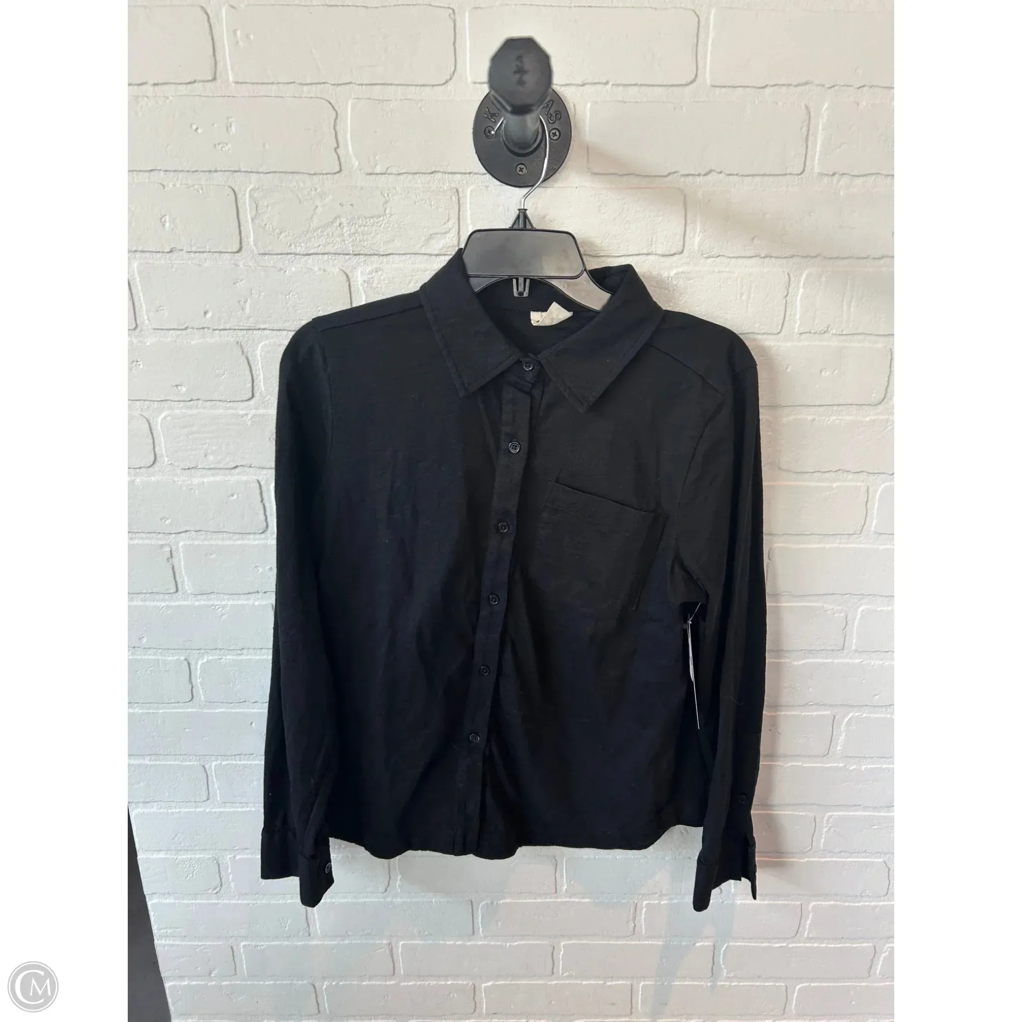 Top Long Sleeve By Cmc In Black, Size: M