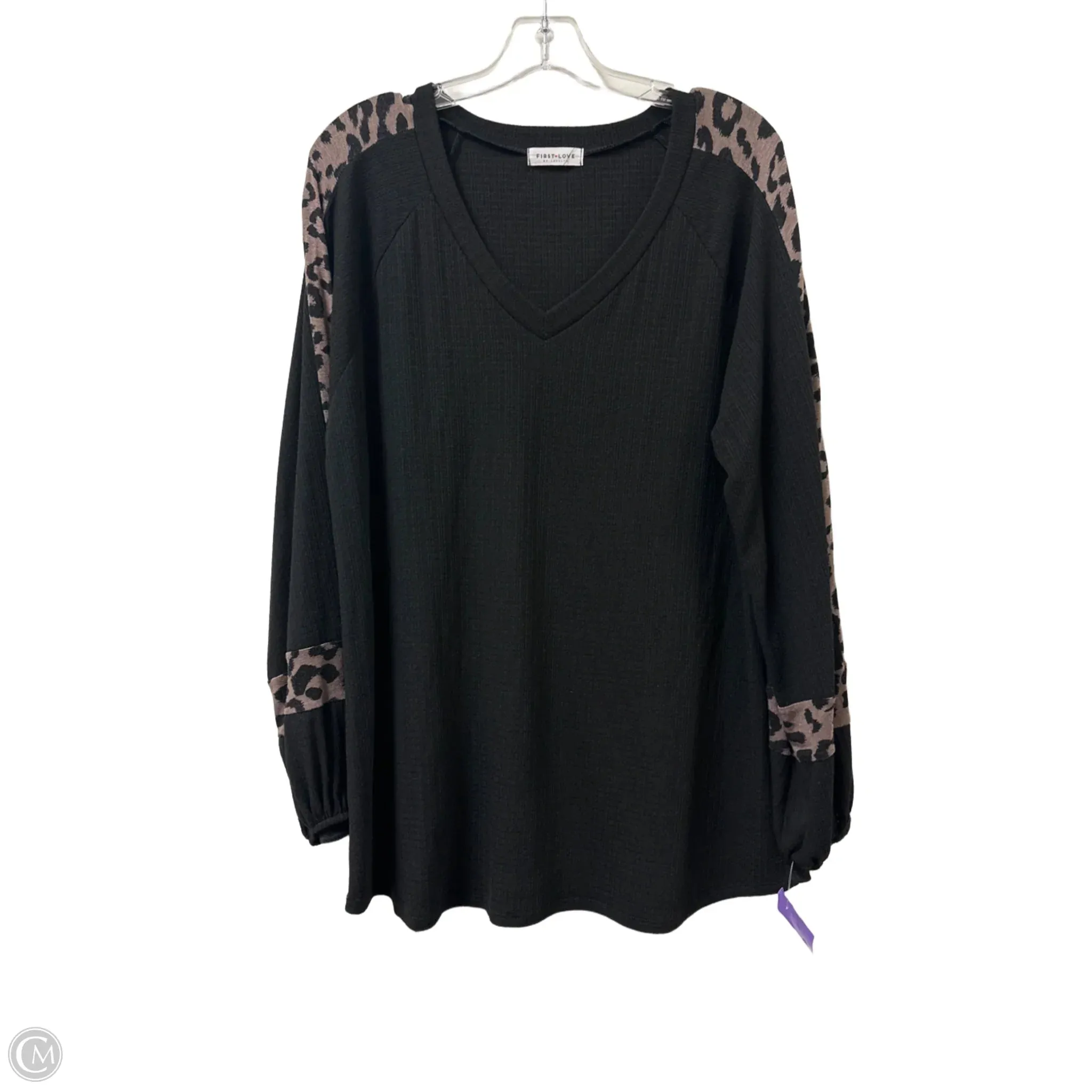Top Long Sleeve By First Love In Black, Size: L
