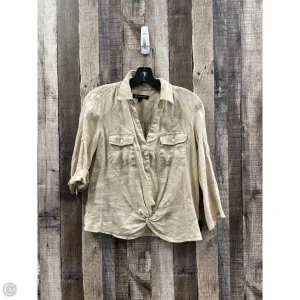 Top Long Sleeve By Inc In Tan, Size: Xs