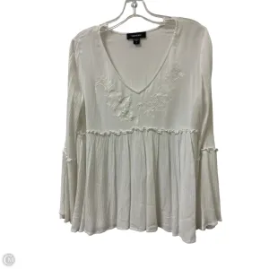 Top Long Sleeve By Karen Kane In White, Size: S