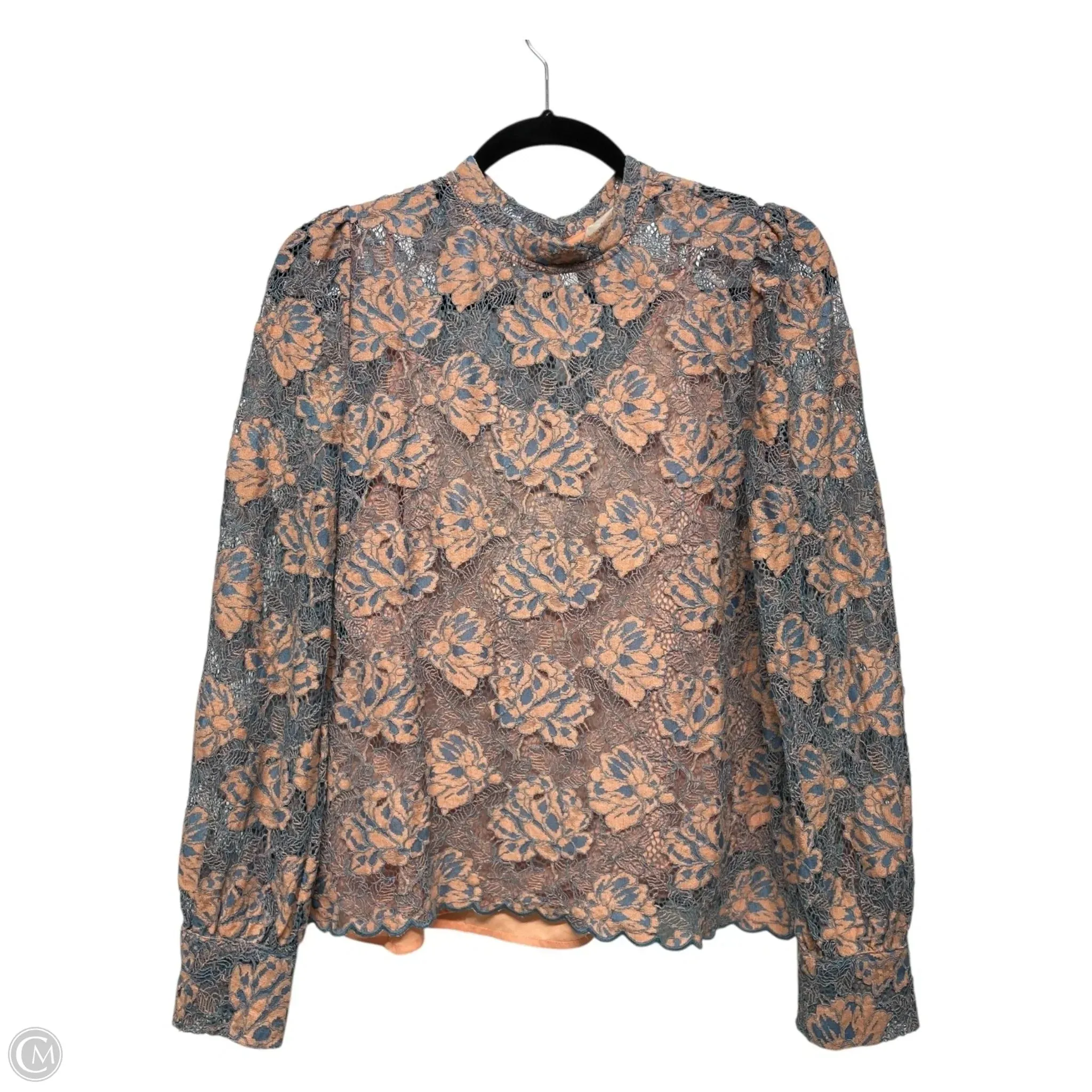 Top Long Sleeve By Loft In Blue & Orange, Size: M