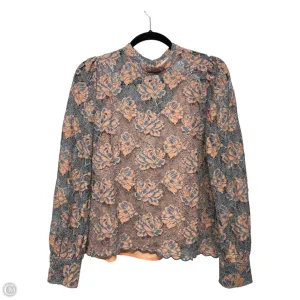 Top Long Sleeve By Loft In Blue & Orange, Size: M