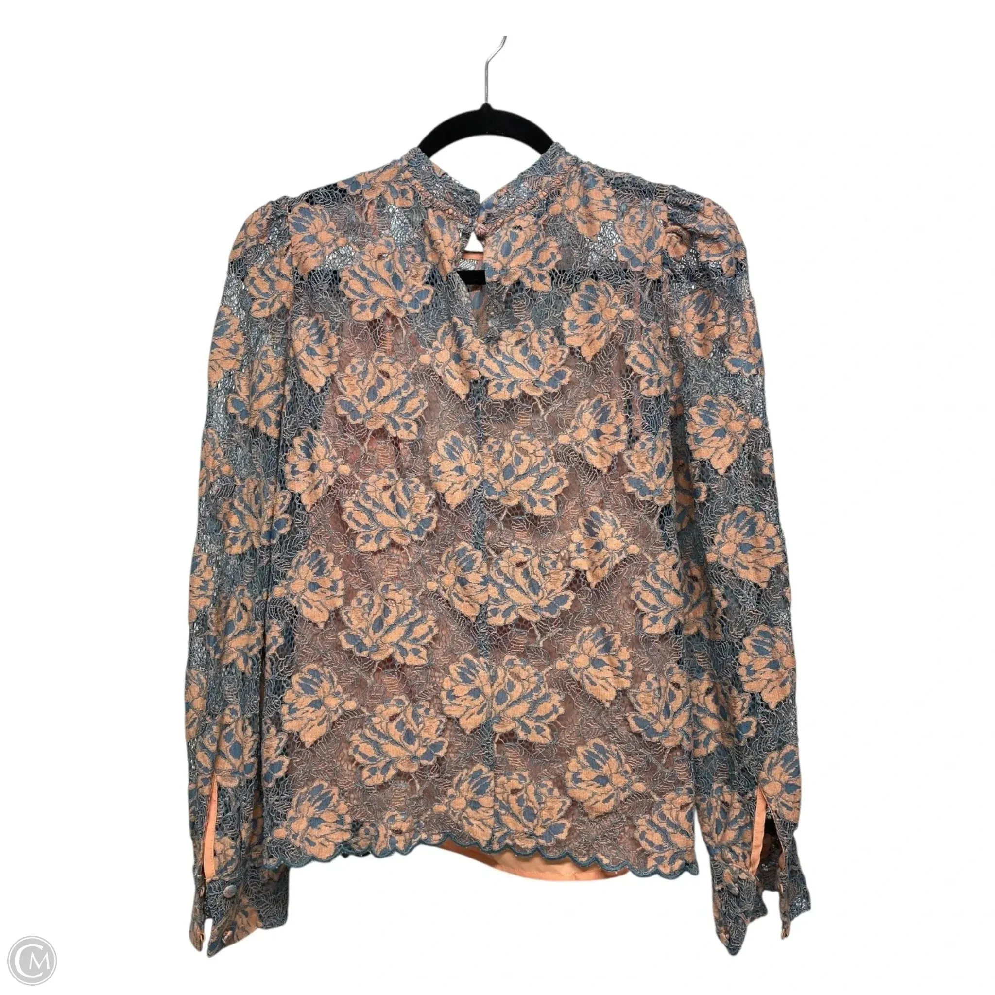 Top Long Sleeve By Loft In Blue & Orange, Size: M