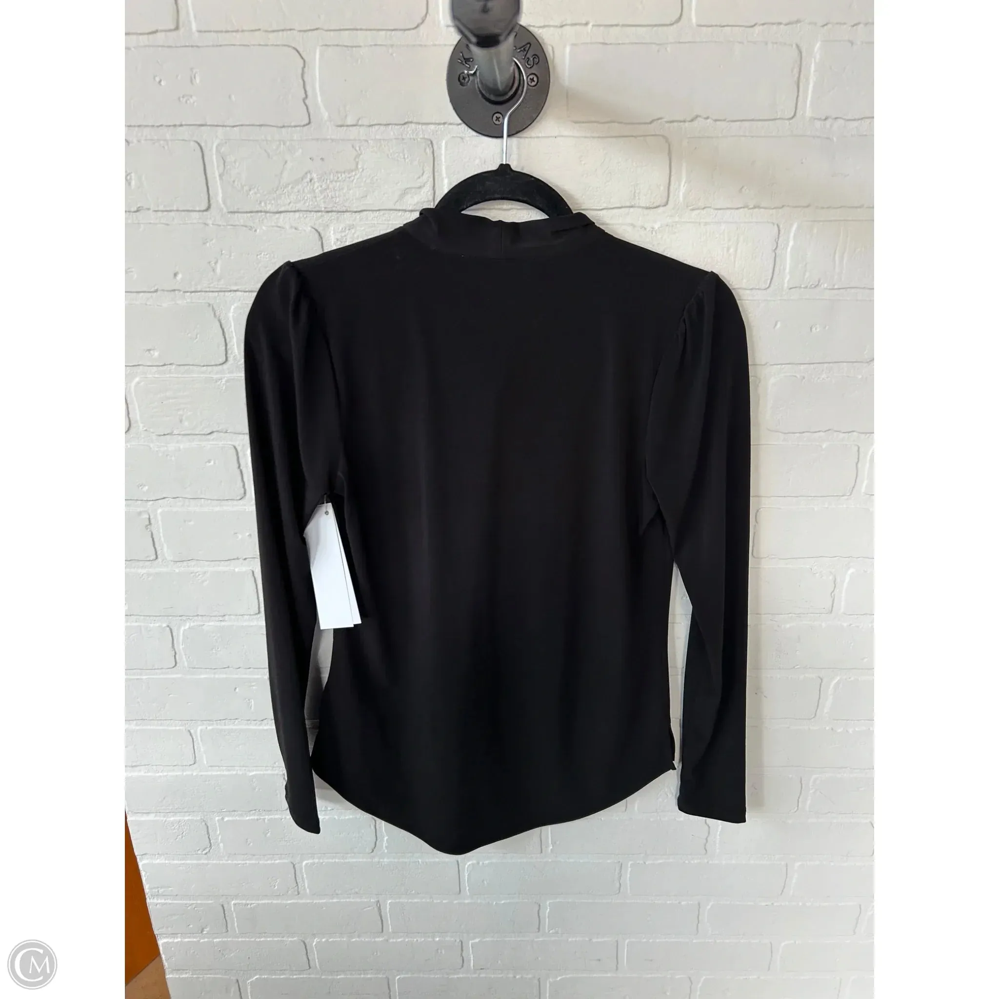 Top Long Sleeve By Michael By Michael Kors In Black & Silver, Size: Xs