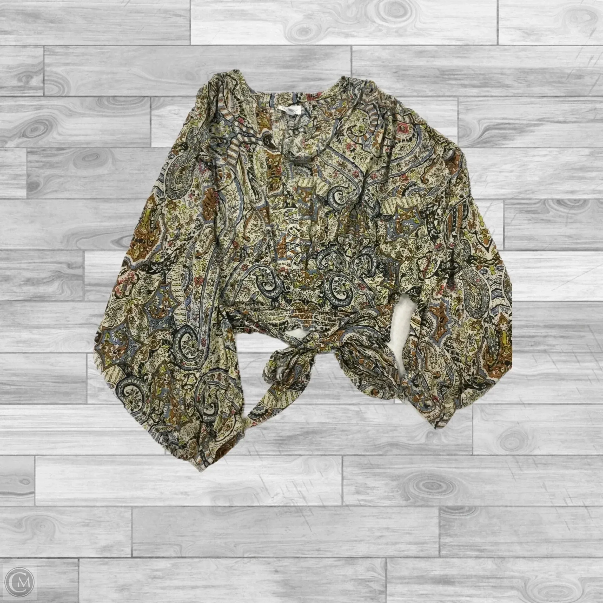 Top Long Sleeve By Nicole Miller In Paisley Print, Size: Xs