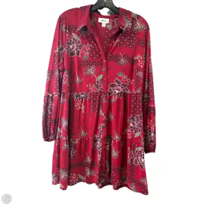 Top Long Sleeve By Style And Company In Pink & Red, Size: Xl