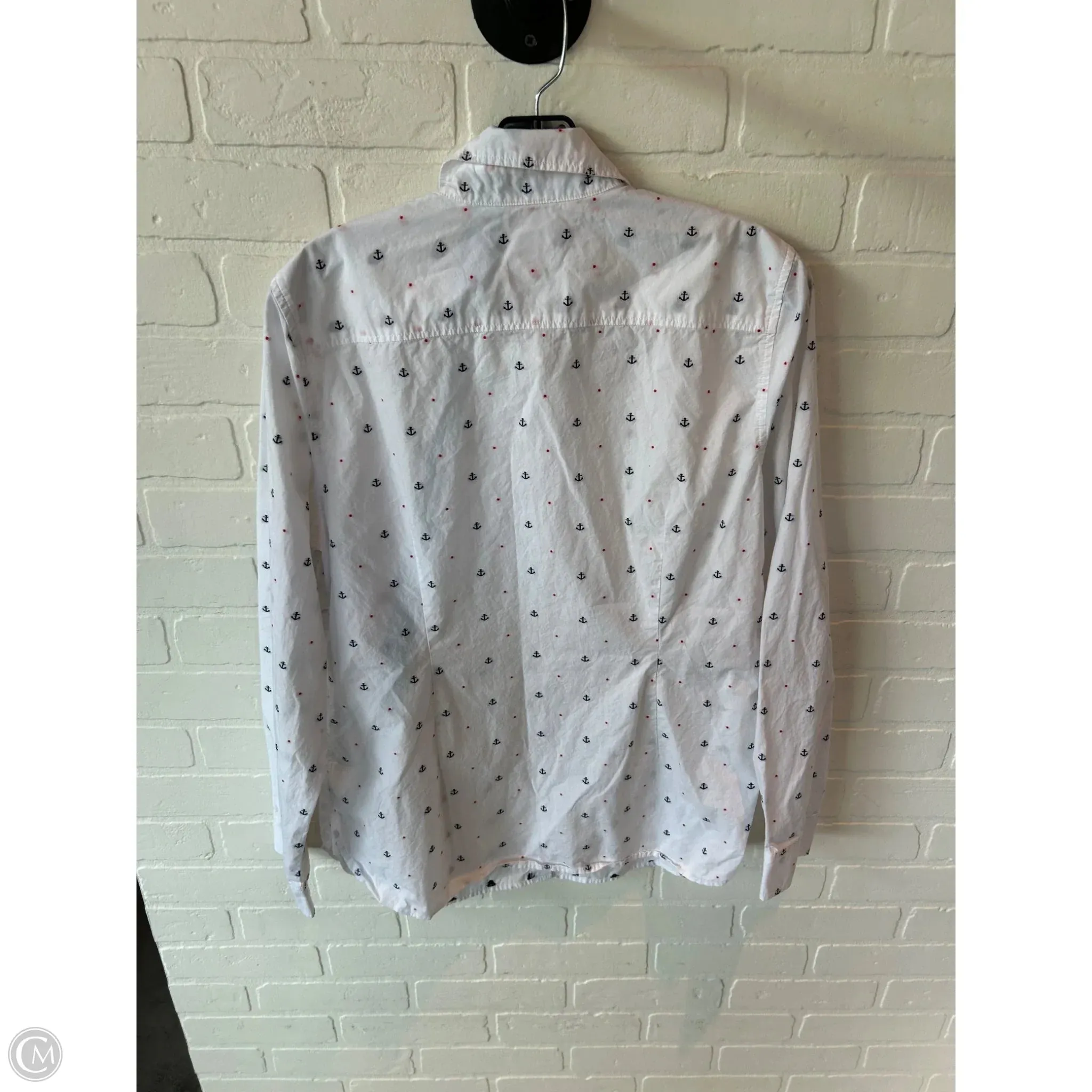 Top Long Sleeve By Tommy Hilfiger In Blue & Red & White, Size: Xl
