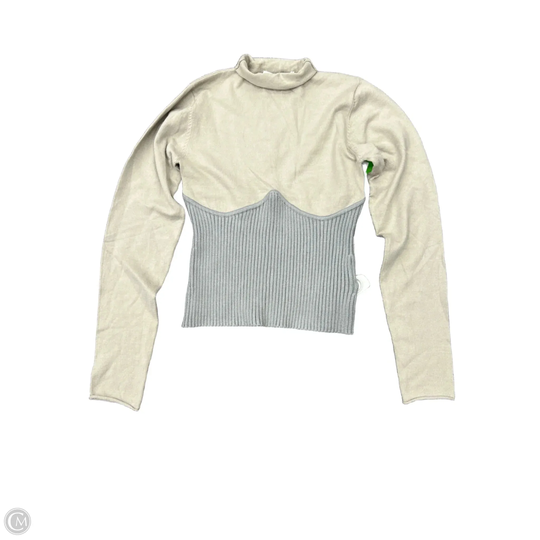 Top Long Sleeve By Zara In Grey, Size: L
