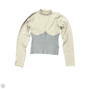Top Long Sleeve By Zara In Grey, Size: L