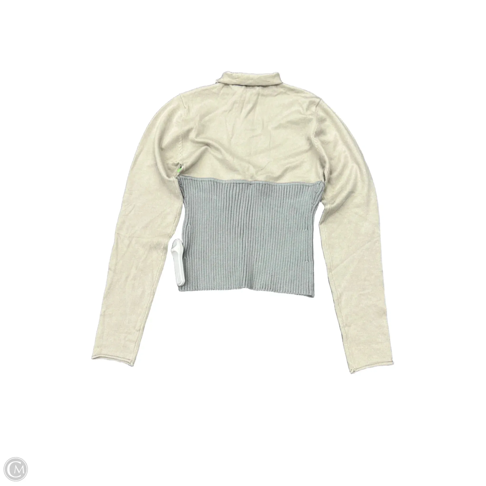 Top Long Sleeve By Zara In Grey, Size: L