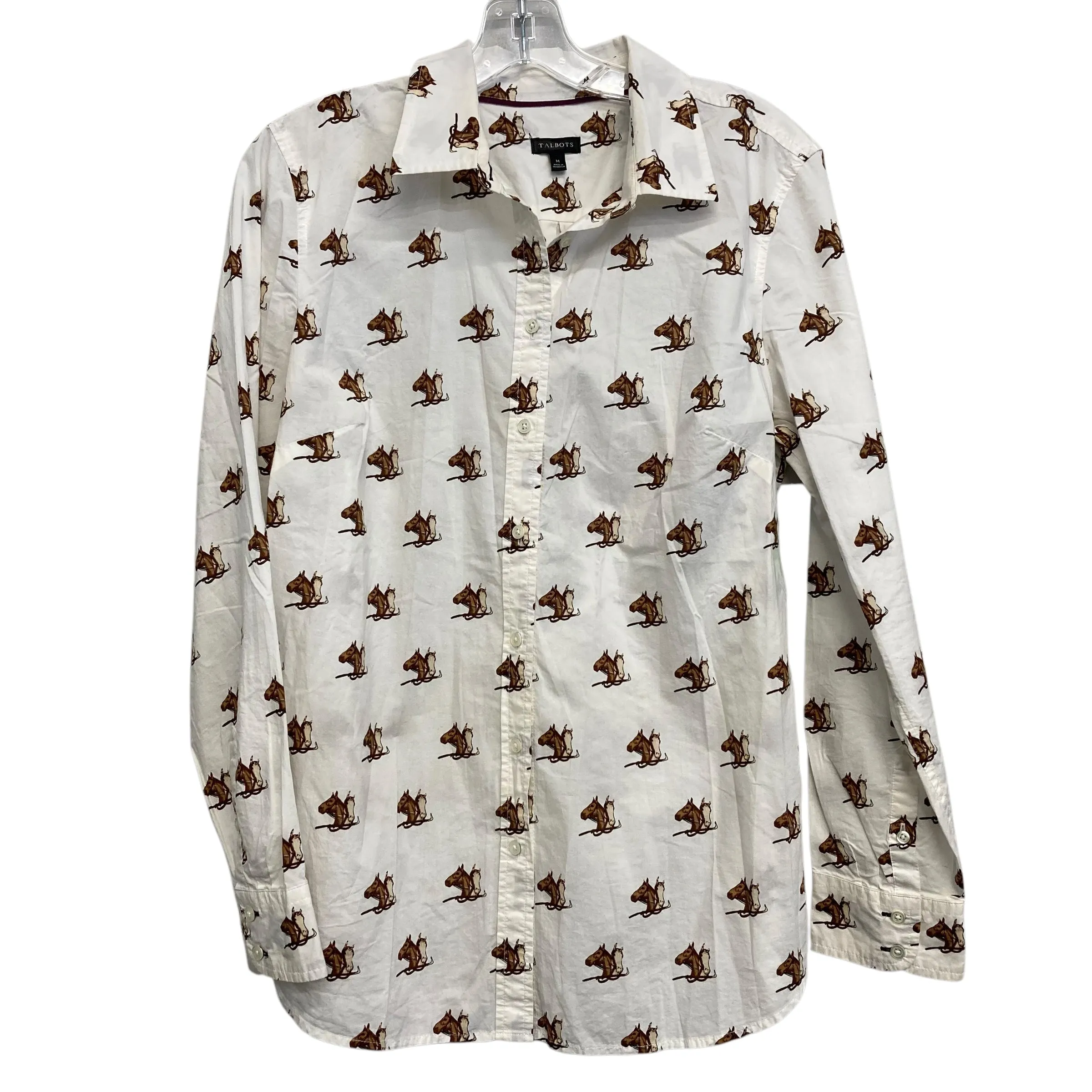 Top Ls By Talbots In Brown & Cream, Size:M
