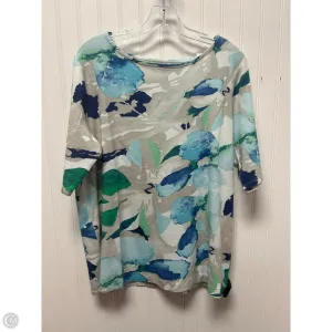 Top Short Sleeve Basic By Chicos In Blue & Grey, Size: L