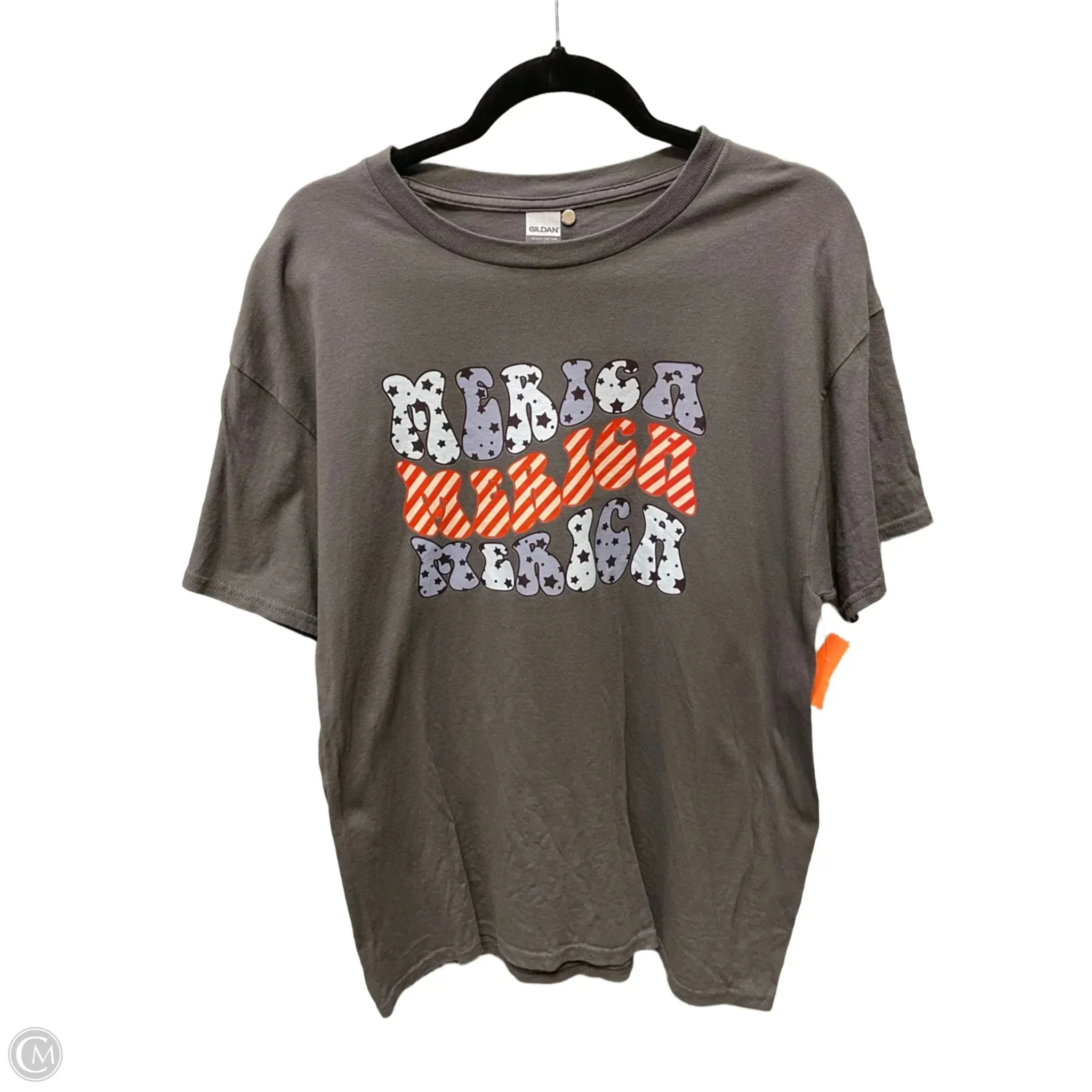 Top Short Sleeve Basic By Clothes Mentor In Grey, Size: L