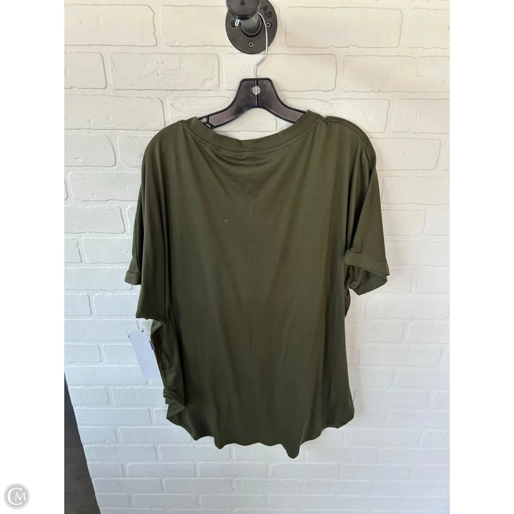 Top Short Sleeve Basic By Cme In Green, Size: 3x