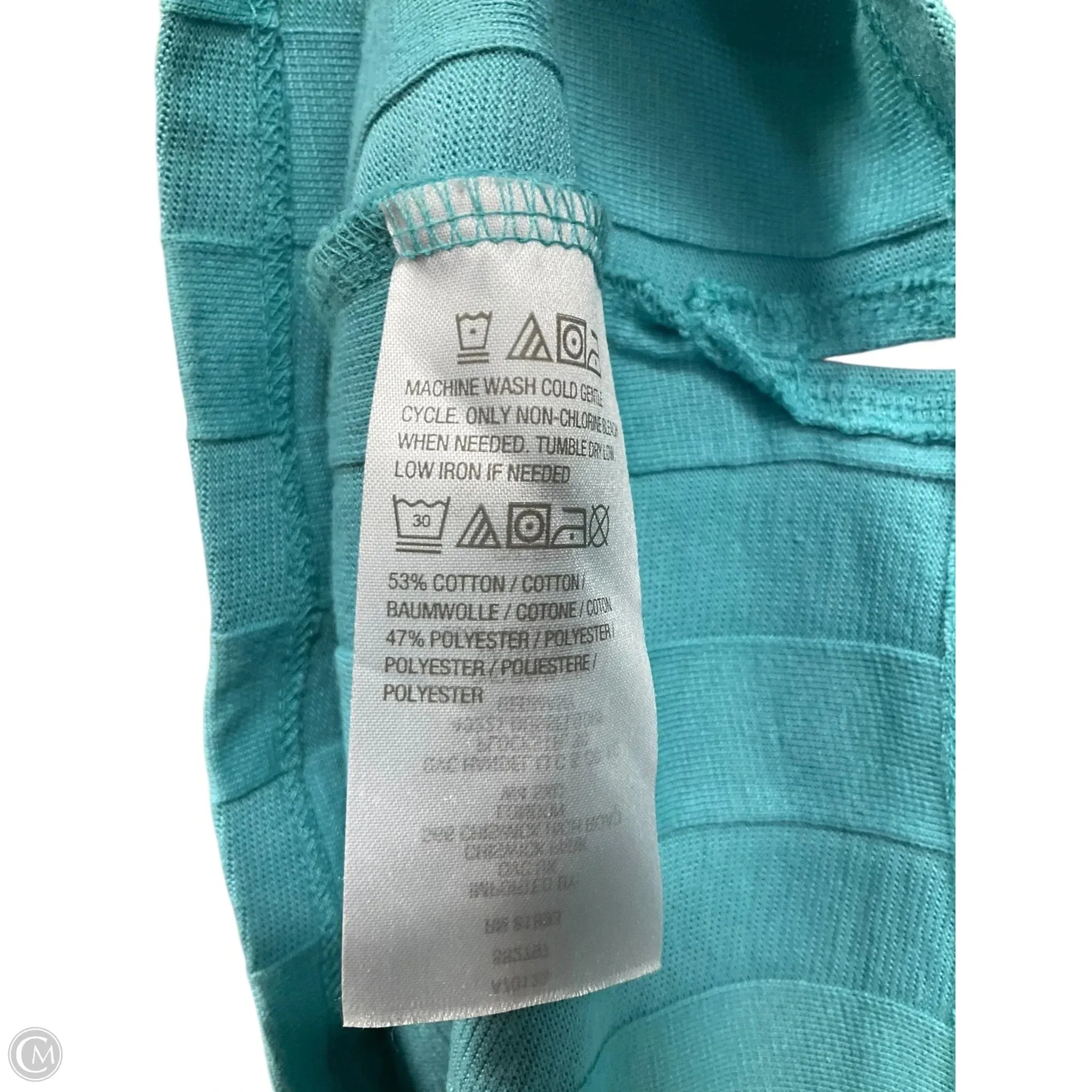 Top Short Sleeve Basic By Denim And Company In Blue, Size: 3x