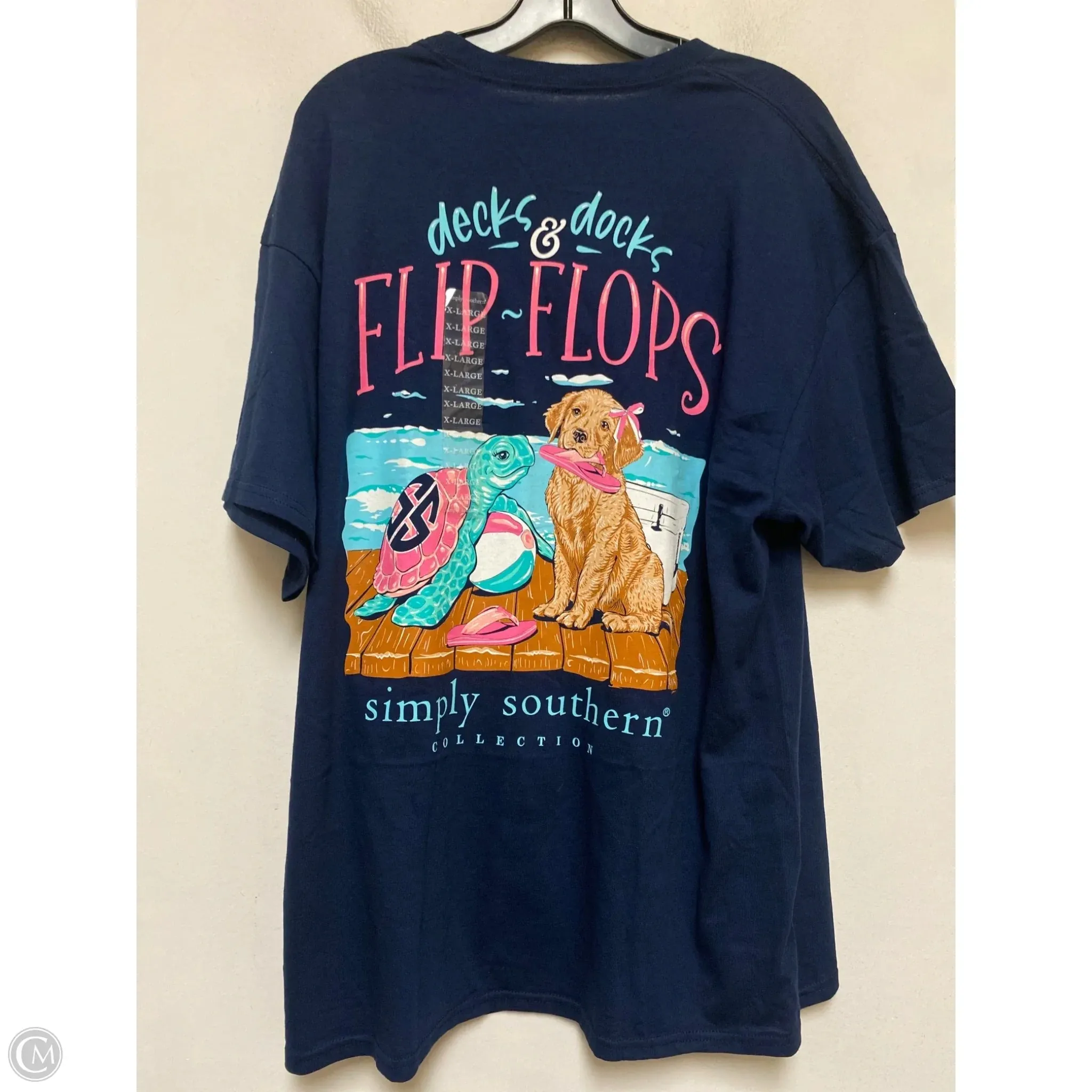 Top Short Sleeve Basic By Simply Southern In Navy, Size: Xl