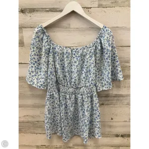Top Short Sleeve By Clothes Mentor In Blue & White, Size: Xl