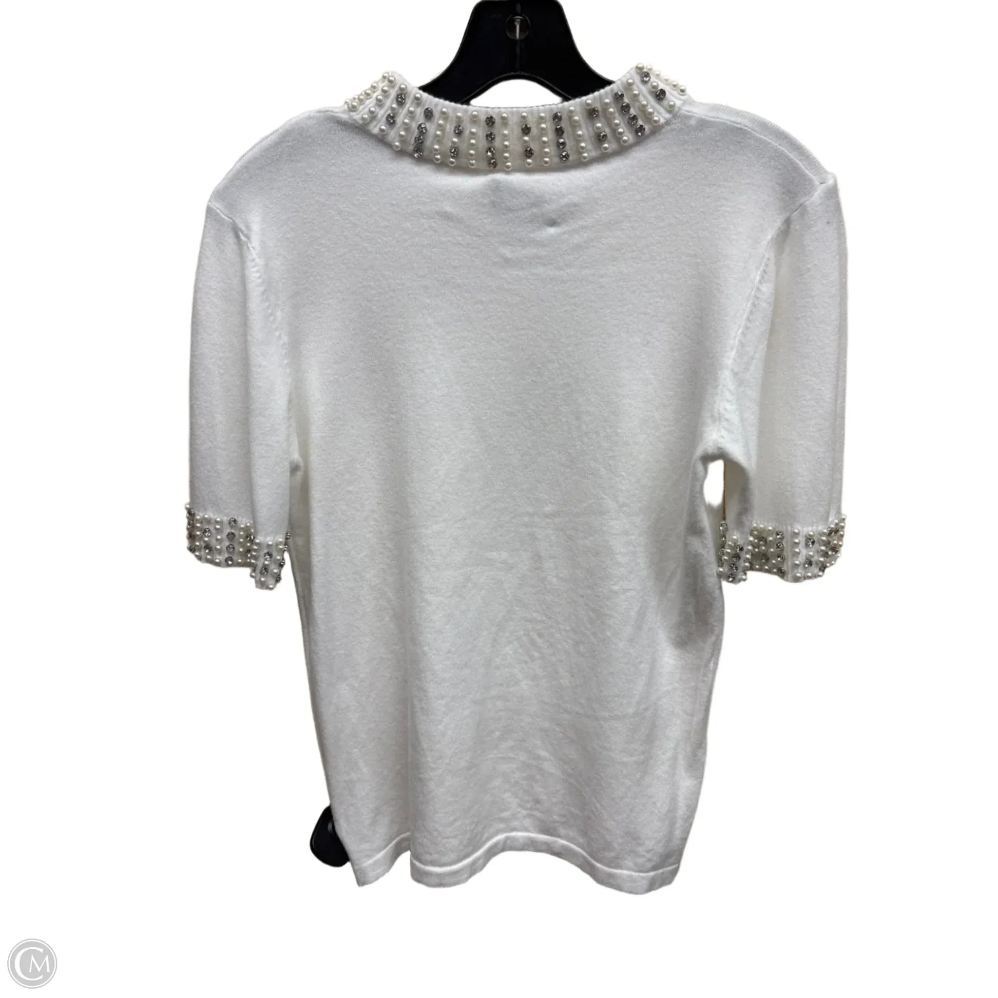 Top Short Sleeve By Clothes Mentor In White, Size: L