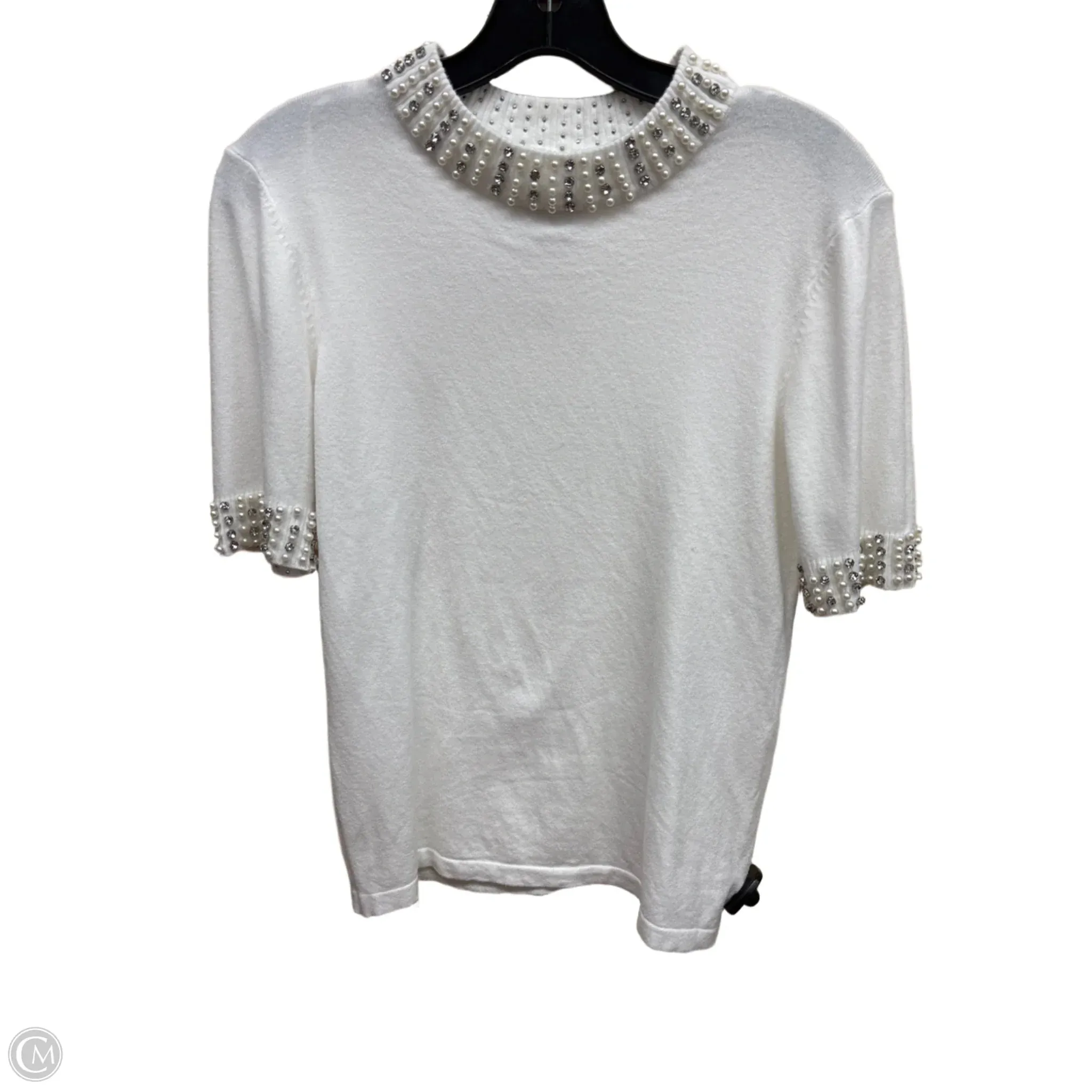 Top Short Sleeve By Clothes Mentor In White, Size: L
