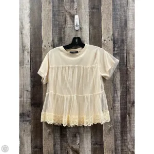 Top Short Sleeve By Cme In Beige, Size: S